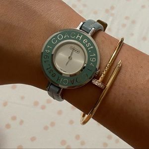 Pre-owned COACH watch - blue leather band